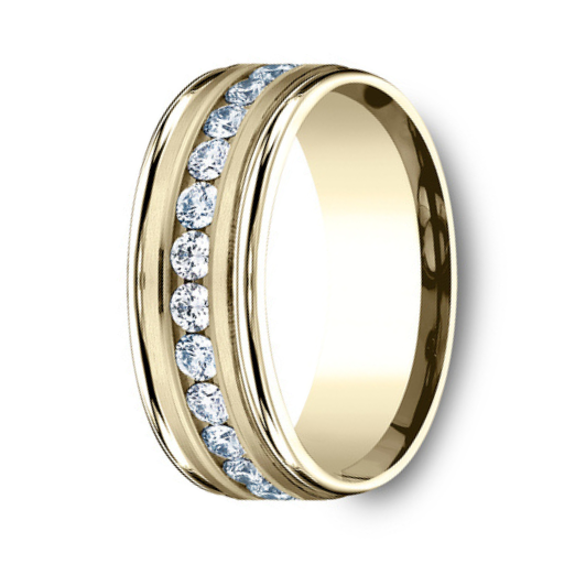 The Roosevelt 8mm 14k Yellow Gold Mens Channel Set Diamond Eternity We