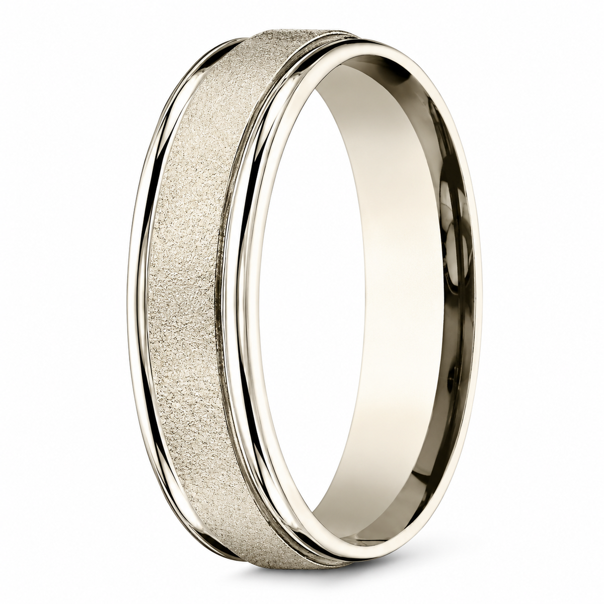 The Sierra Men's 10K Yellow Gold Wedding Band With Sandblasted