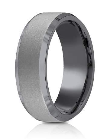 Tantalum 7mm Powder Coated Finish Polish Beveled Edge Design Ring