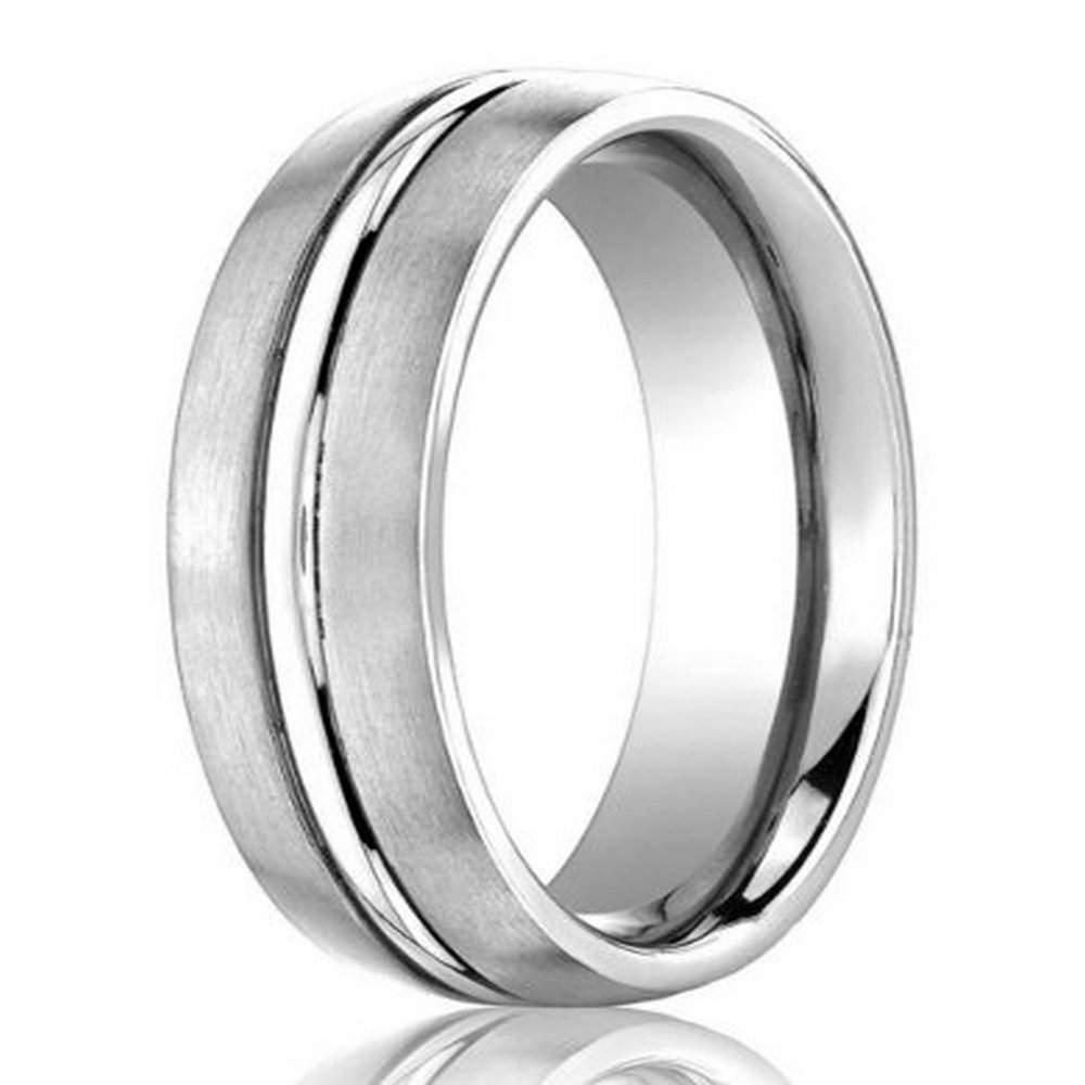 Designer 950 Platinum Wedding Ring For Men, Satin Finish Band- 4mm