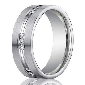 6mm Men’s 950-Platinum Channel-Set Diamond Wedding Ring