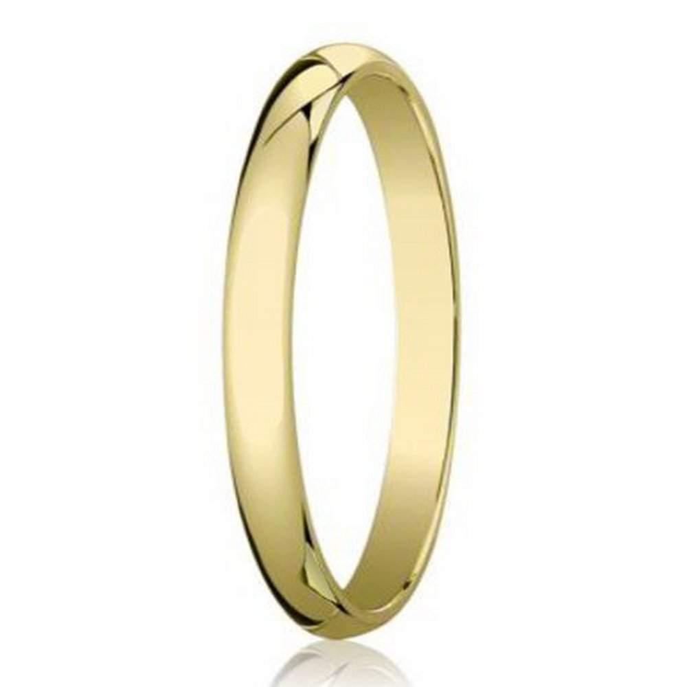 3mm Traditional Domed Polished Finish 14K Yellow Gold Wedding Band
