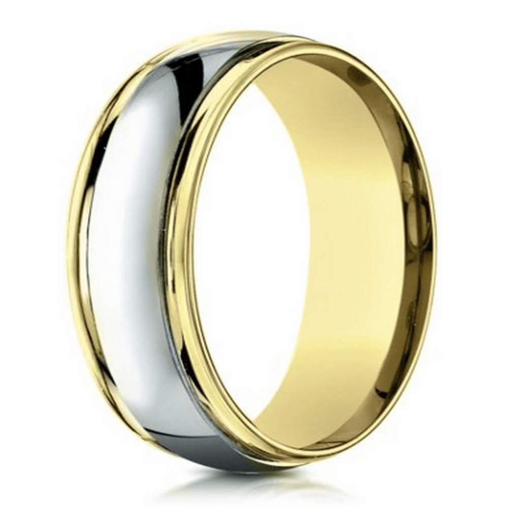 The Captain mm Two-toned Polished Finish 14K White Yellow Gold Wed