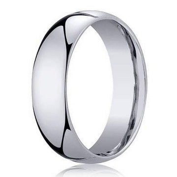 Classic Domed 18K White Gold Designer Wedding Ring for Men | 5mm