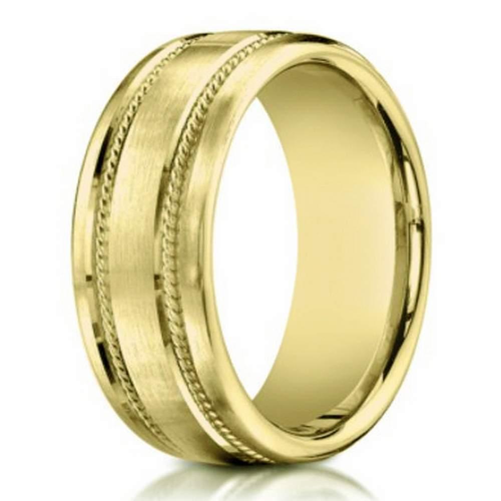 The Remington Men's 14k Yellow Gold Wedding Band Two Off Center