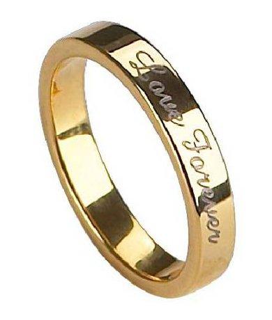 Gold-Plated Tungsten Love Forever Ring -5mm
