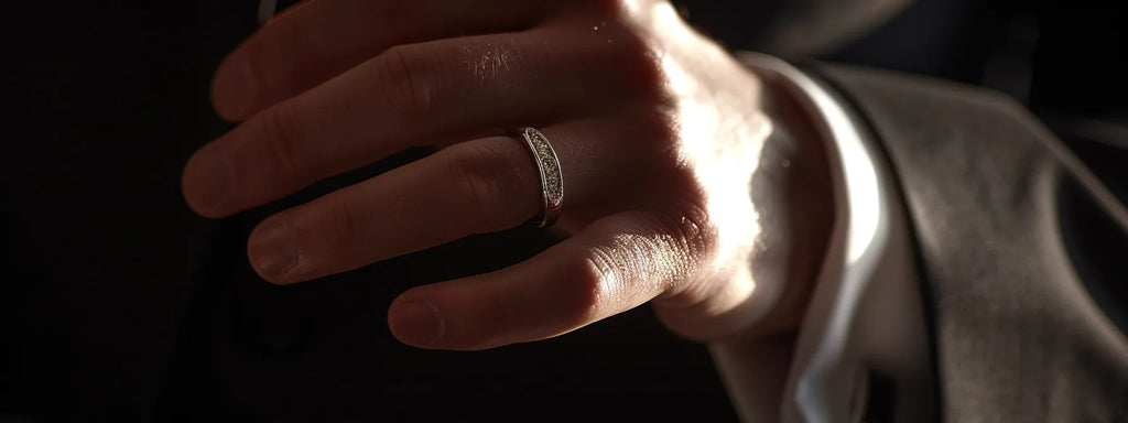 wedding day statement rings for grooms