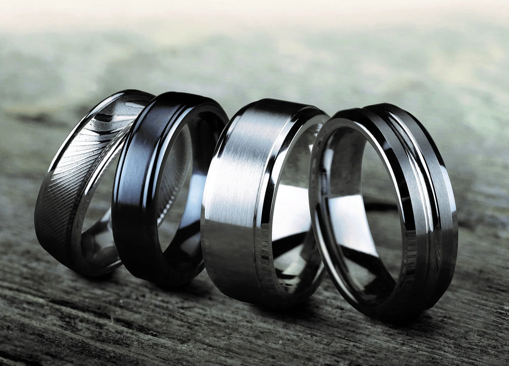 Men's Wood Inlay Rings l Wedding Bands & Fashion Rings