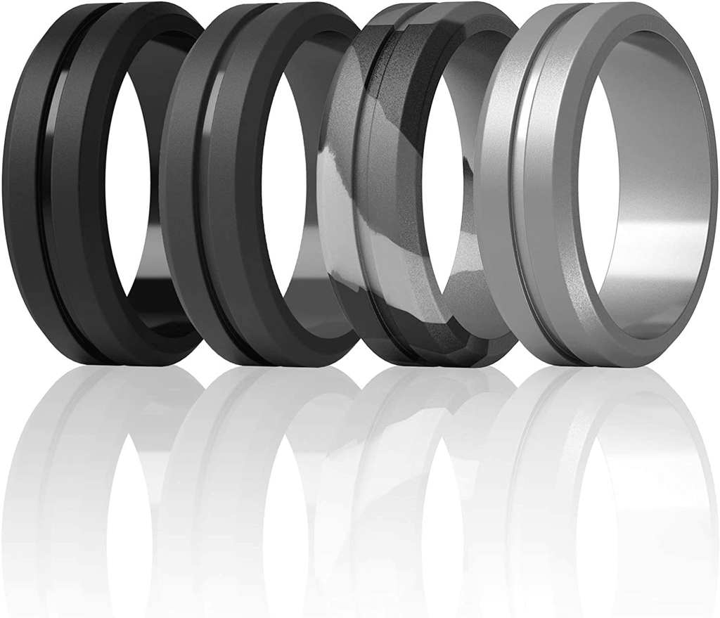 Men's Stepped Edge Silicone Ring | Silicone wedding rings - ETRNL