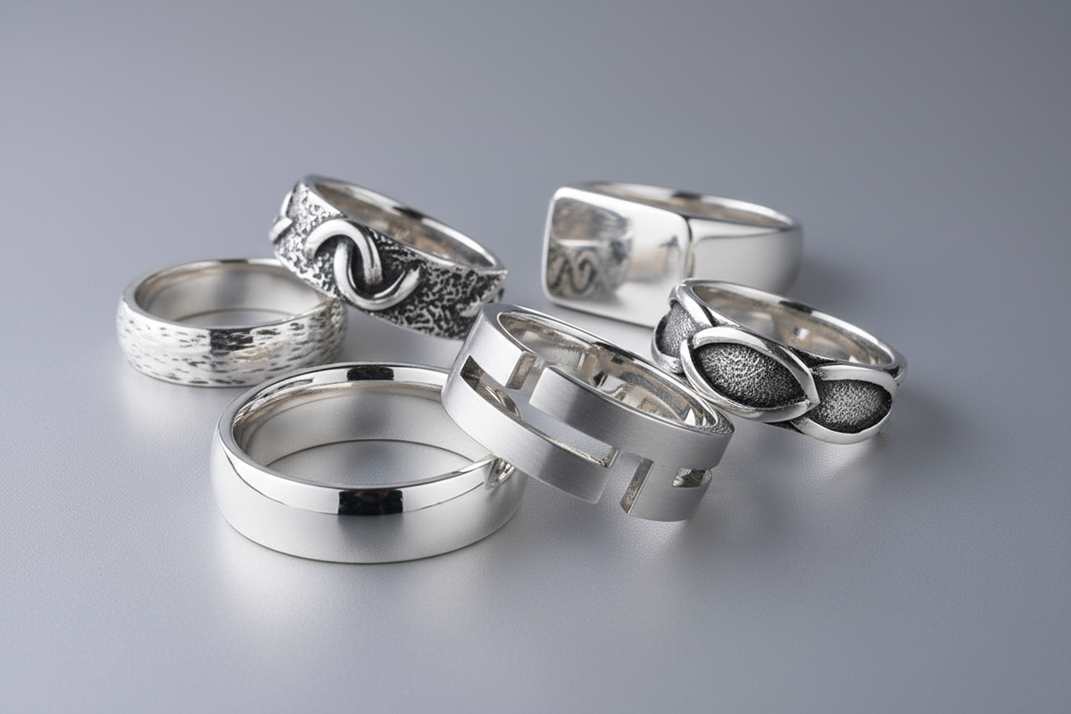 Sterling Silver Engravable Rings l Just Mens Rings