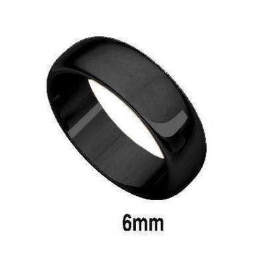 4mm or 6mm Black Plated Stainless Steel Ring