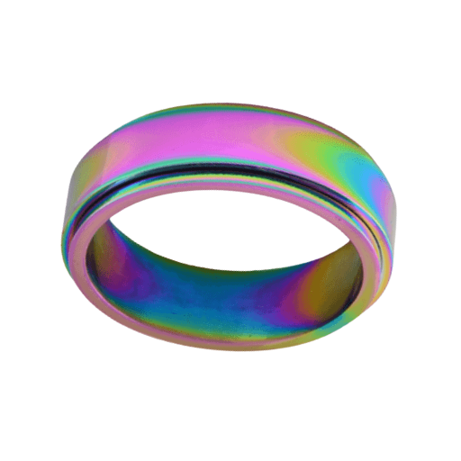 The Love is Love Rainbow Chrome Fidget Spinner Band Ring in