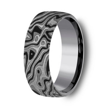 The Switch Men's Tantalum Mokume Pattern Euro Fit RIng 7.5mm