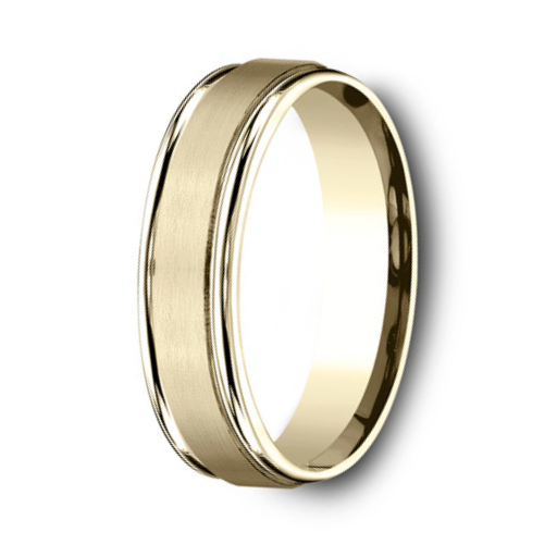 The Washington Satin Finish 14K Yellow Gold Wedding Ring for Men 6mm