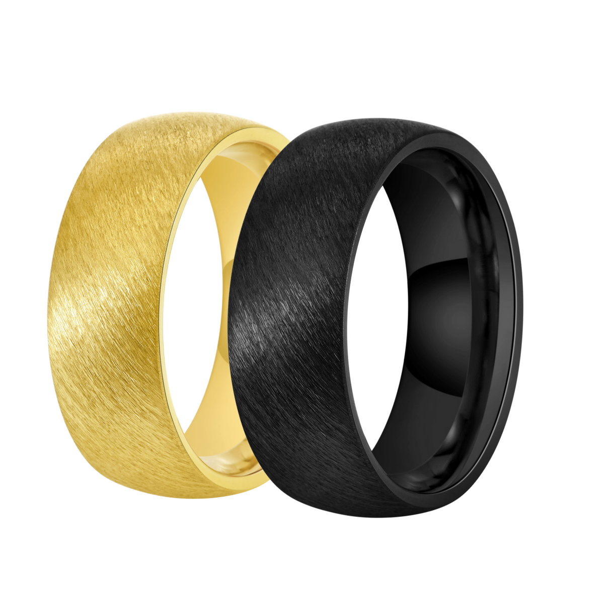 The Auric Shadow Domed Tungsten Carbide Men's Wedding Ring 8mm Black o ...