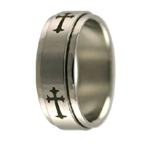 Stainless Steel Cross Spinner Ring-8mm – Just Mens Rings