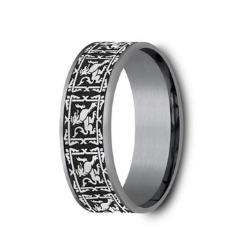 The Guardian Grey Tantalum and Grey/Black Titanium Griffin Etched Center 7.5mm