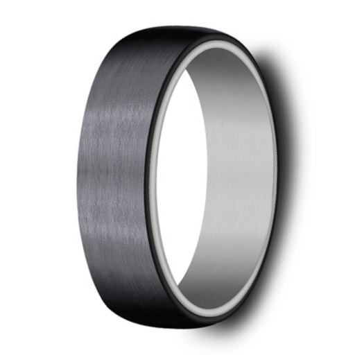 The Baron Black Titanium Outer Band with an Inner Tantalum Band 6.5mm