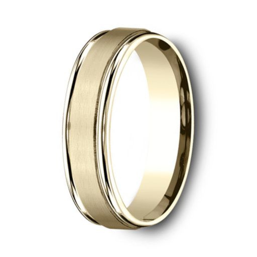 10K Yellow Gold Wedding Band With Satin Finish | 6mm