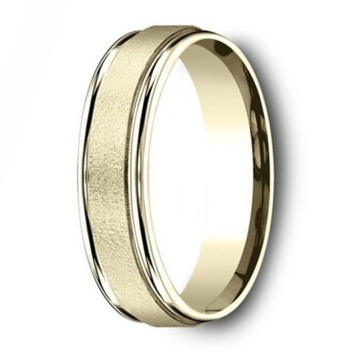 The Horizon Men's 10K Yellow Gold Wedding Ring With Milgrain 6mm