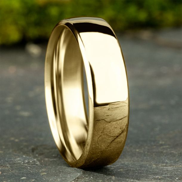 The Regent 10K Yellow Gold Men's Polished Euro Comfort Fit Ring 6.5mm 11.5 / 6.5mm