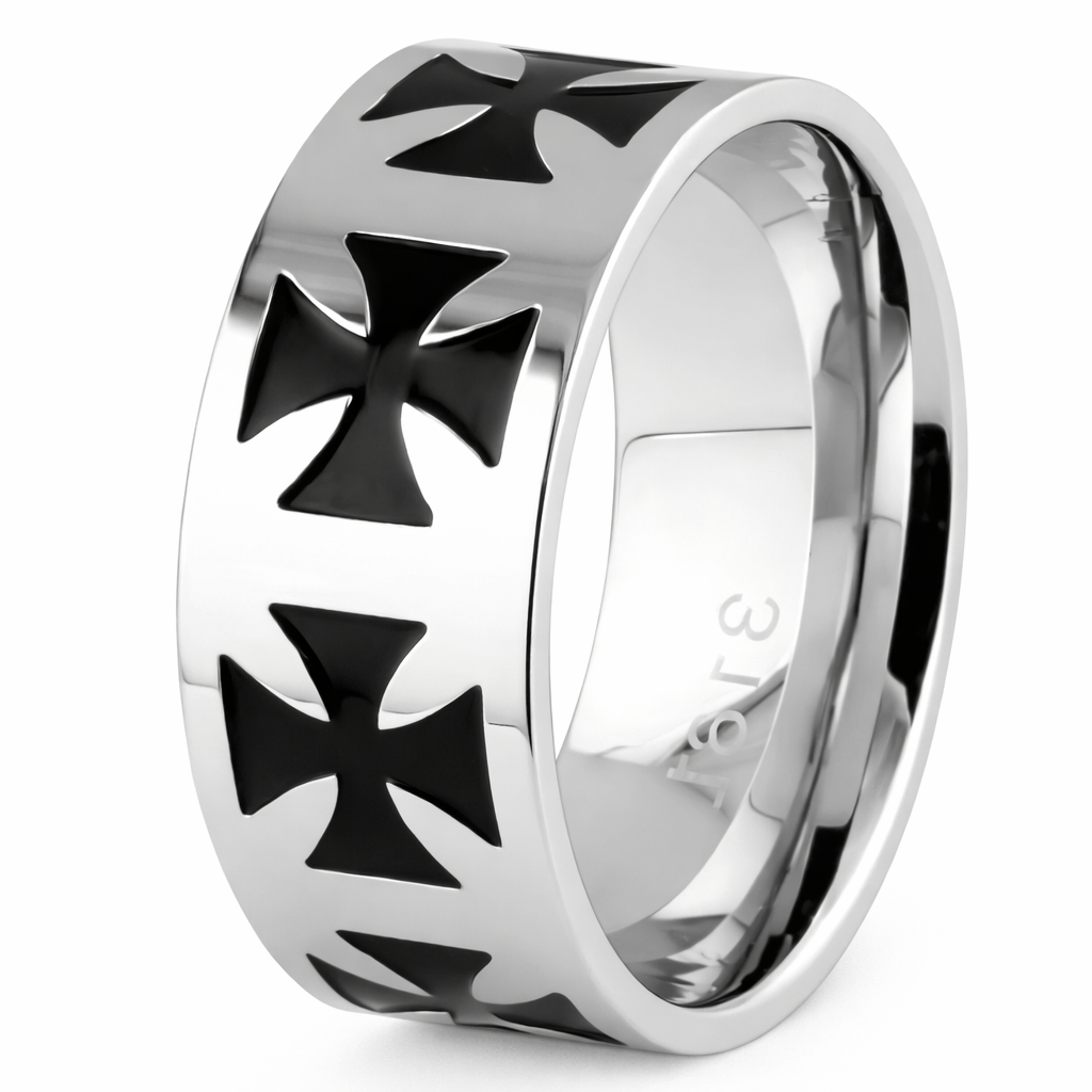 Stainless Steel Iron Cross Ring-10mm – Just Mens Rings