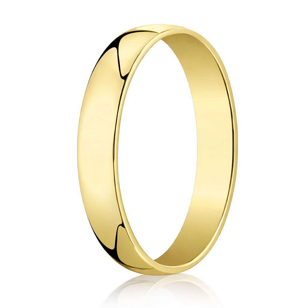 The Ellis 4mm Men's 14k Yellow Gold Wedding Ring with Polished Finish ...