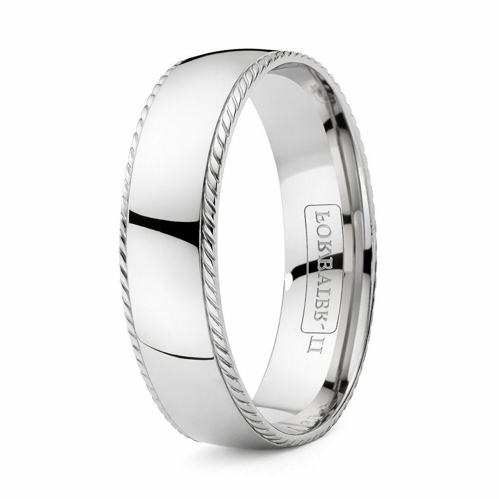 The Knot Titanium Wedding Band with a Decorative Ridge-7mm – Just Mens ...