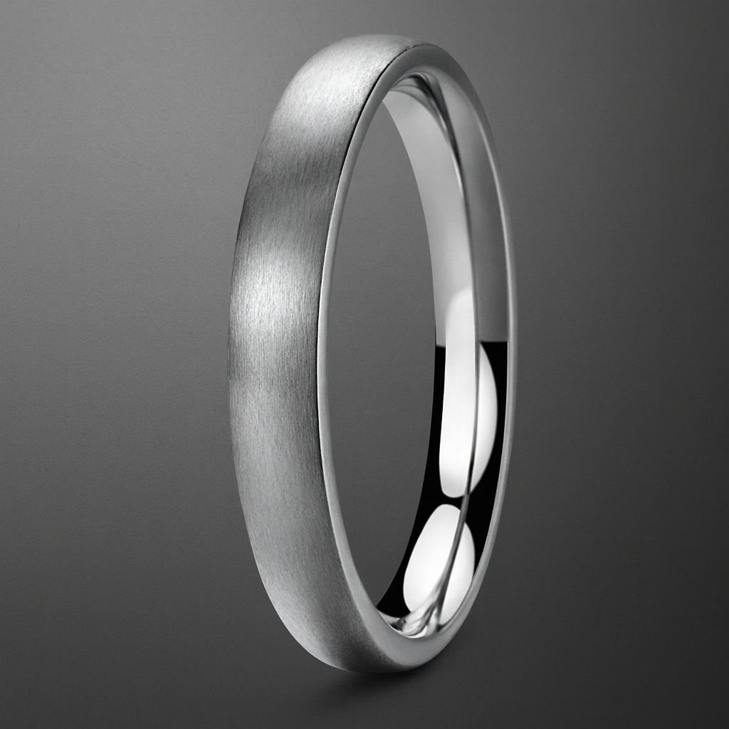 The Linear Men's Cobalt Chrome Wedding Ring with Brushed and Polished ...