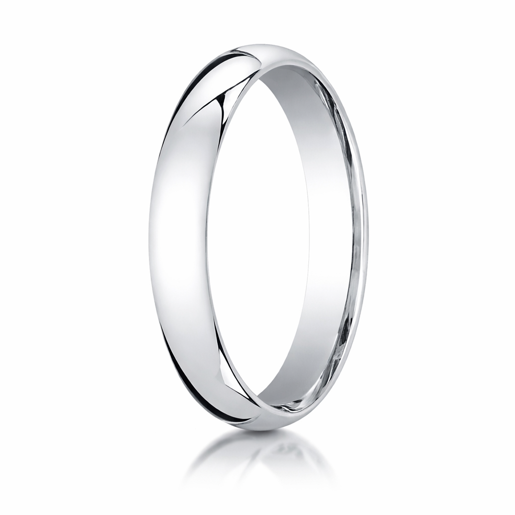 The Milo 14K White Gold 4mm Slightly Domed Super Light Men's Comfort Fit Ring 14.5 / 4mm
