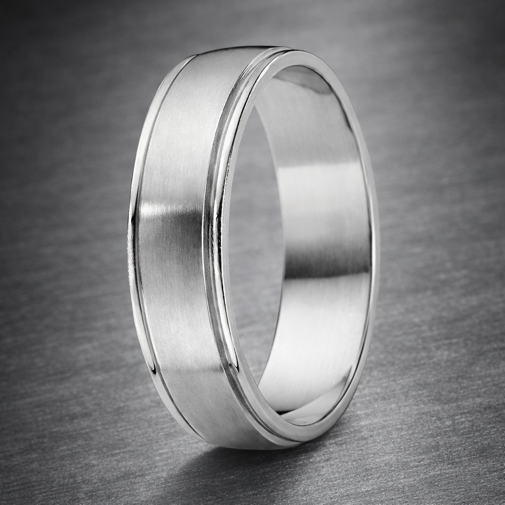 The Modern Titanium Brushed Finish Wedding Band -7mm – Just Mens Rings