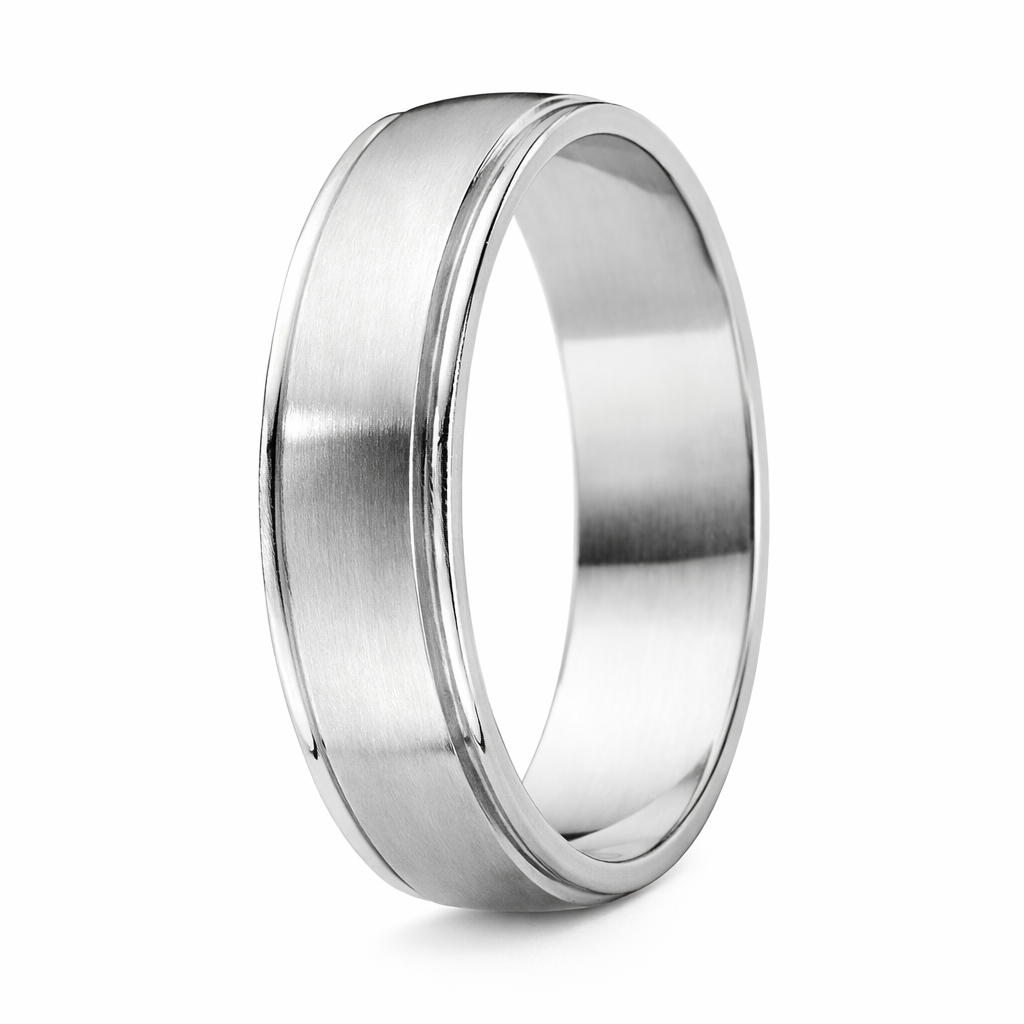 The Modern Titanium Brushed Finish Wedding Band -7mm – Just Mens Rings