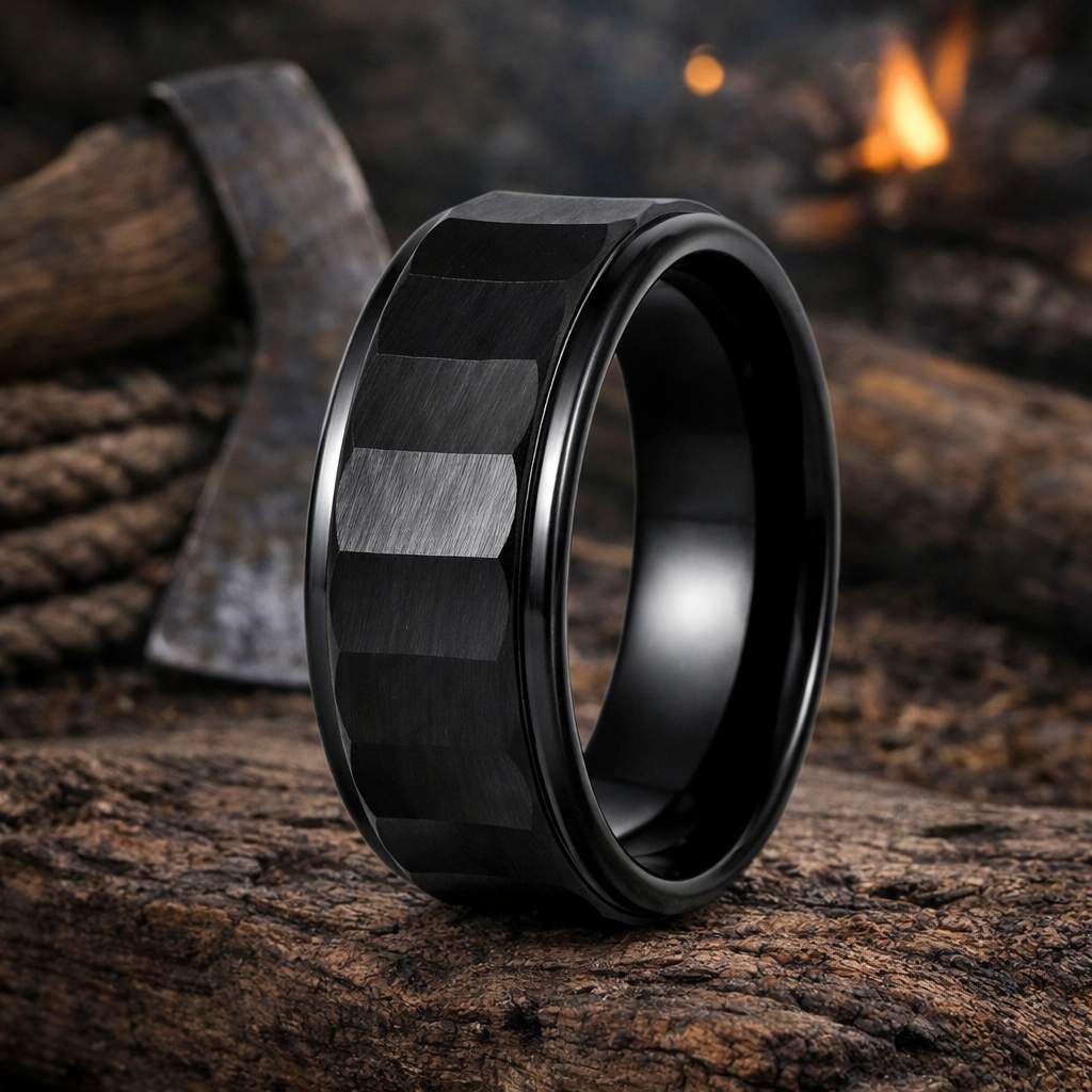 The Northern Edge Black IP Plated Black IP Carved Chiseled