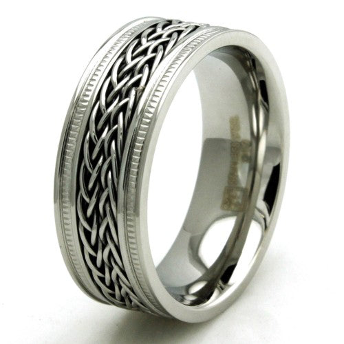 The Titan Link Stainless Steel Double Curb Chain Ring - 8mm – Just