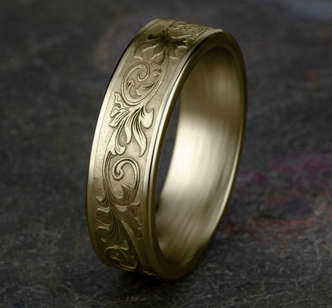 mens dress rings gold 10K Yellow Gold Diamond Men's Wedding Ring 2.43ct
