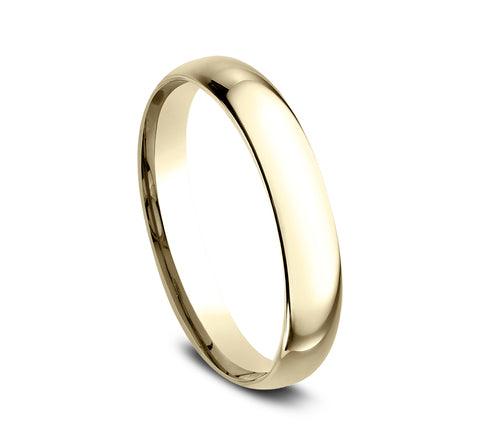 14k Yellow Gold 3mm Slightly Domed Super Light Comfort Fit Ring