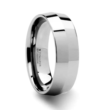 SHOGUN Knife Edge Tungsten Wedding Band - 8mm - Just Mens Rings