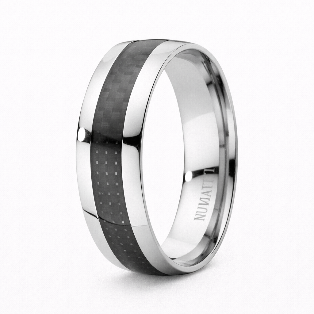 The Vanguard Titanium Ring with Carbon Fiber Inlay -7.9mm – Just