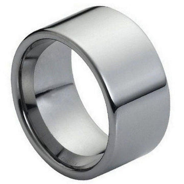 High Polished Pipe Cut Tungsten Ring -12mm