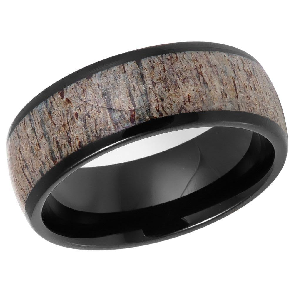 thumbnail image 2 of OAKRIDGE: Whiskey Barrel & Deer Antler Inlay | 6mm & 8mm Tungsten 2 of 10