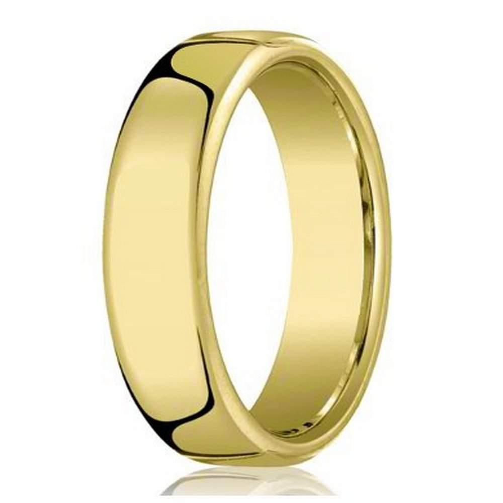 10K Yellow Gold Men's Designer Heavy Comfort Fit Ring | 6.5mm
