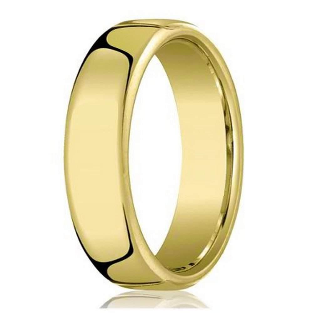 The Regent 10K Yellow Gold Men's Polished Euro Comfort Fit Ring 6.5mm ...