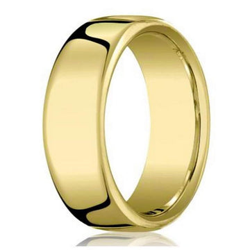 Men's 10K Yellow Gold Designer Heavy Comfort Fit Wedding Band | 7.5mm