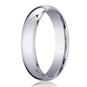 Designer 4 mm Domed Comfort-fit 10K White Gold Wedding Band