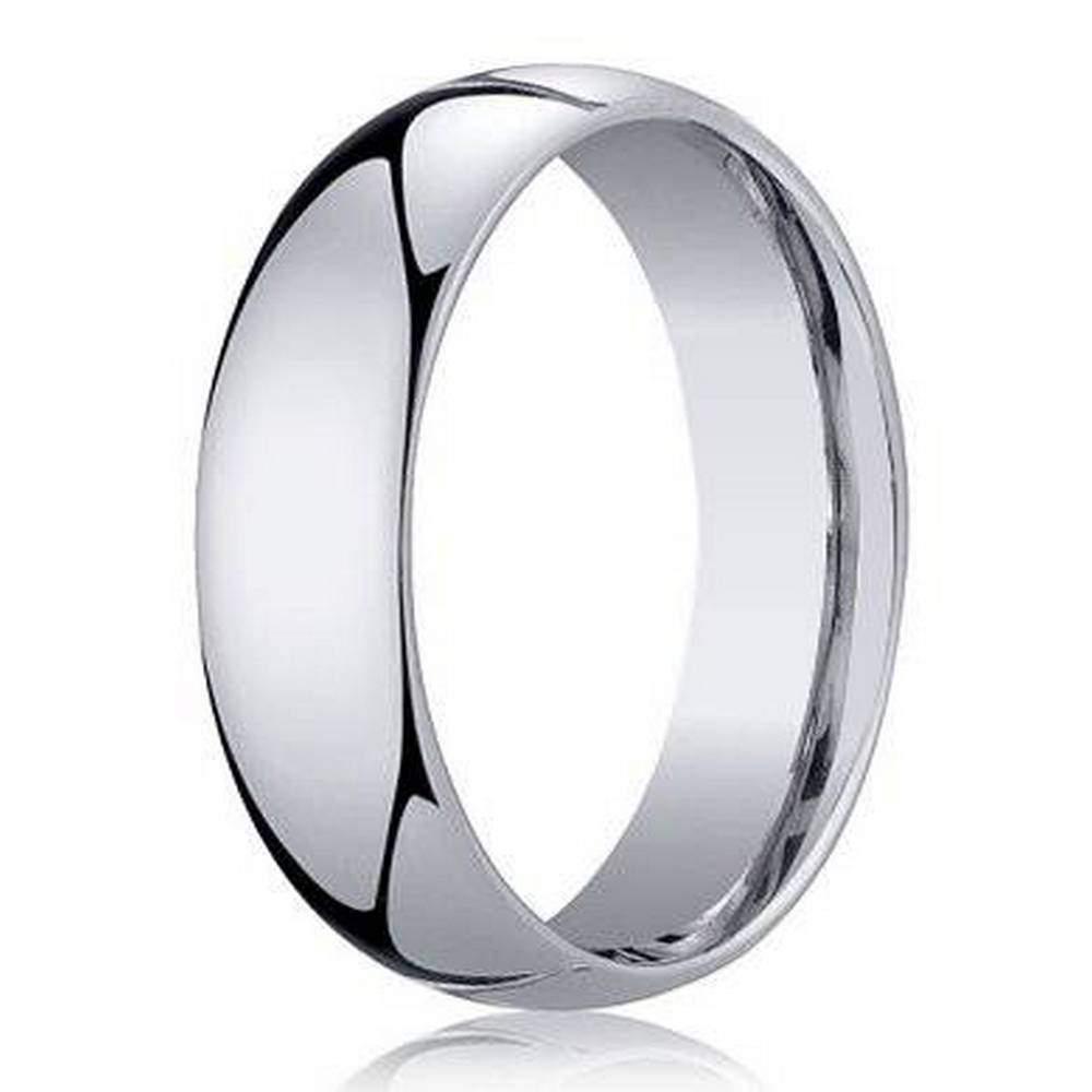 Designer 5 mm Domed Comfort-fit 10K White Gold Wedding Band