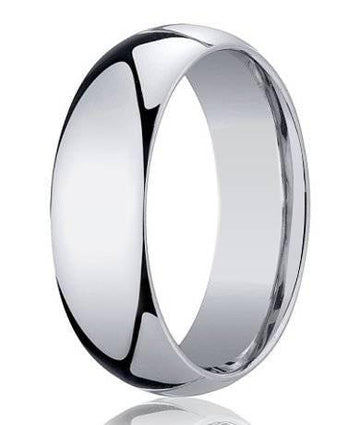 Designer 7 mm Domed Comfort-fit 10K White Gold Wedding Band