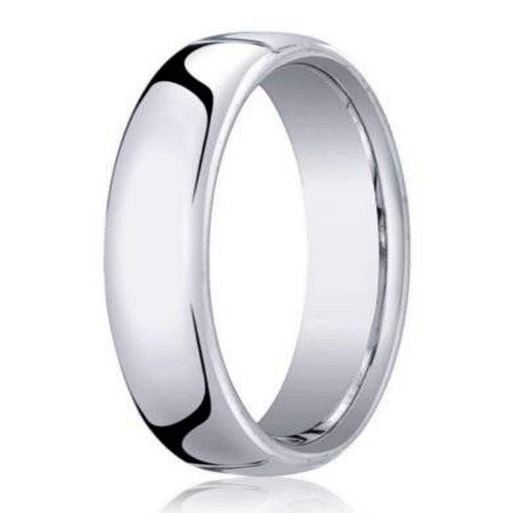 14K White Gold Men's Wedding Band with Heavy Fit