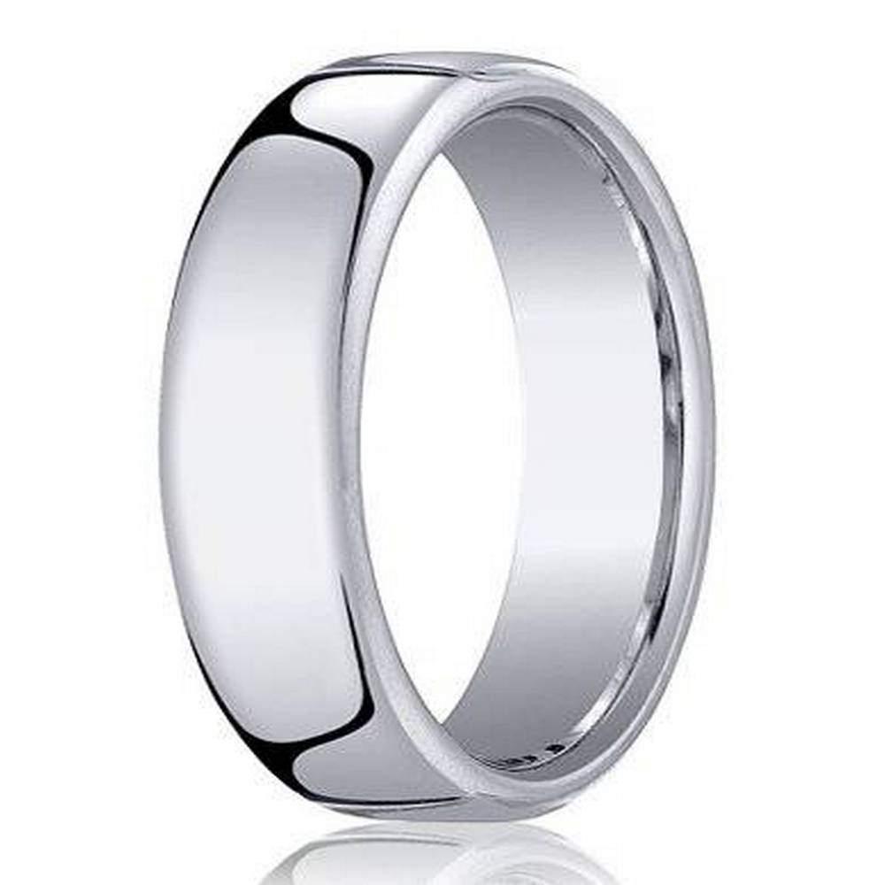 Heavy Fit Designer  Wedding Ring in 10K White Gold | 6.5mm