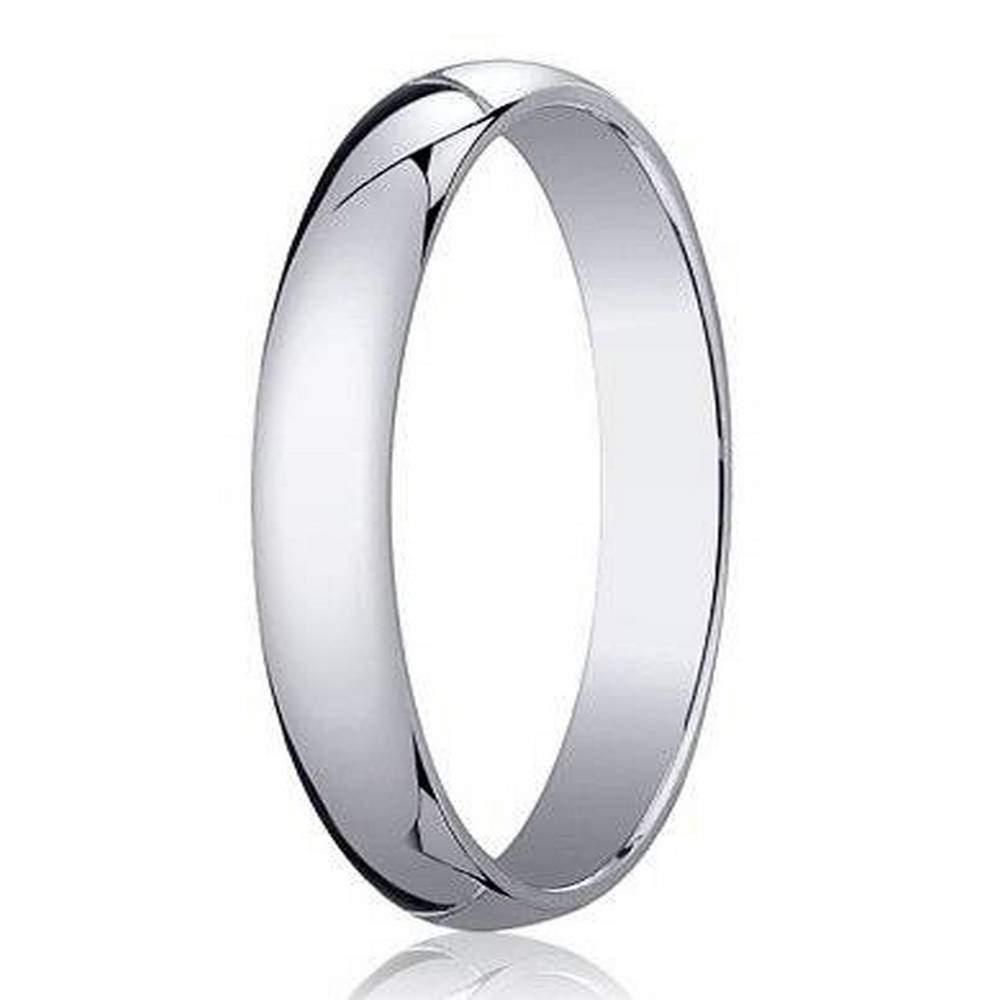 3mm Traditional Domed Polished Finish 10K White Gold Wedding Band