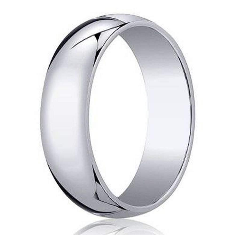 5mm Traditional Domed Polished Finish 10K White Gold Wedding Band